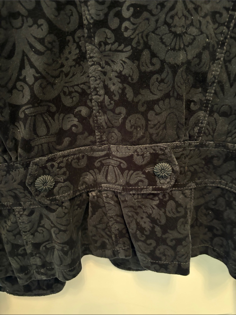 LOFT Black Patterned Velvet Blazer Jacket - Picture 9 of 11